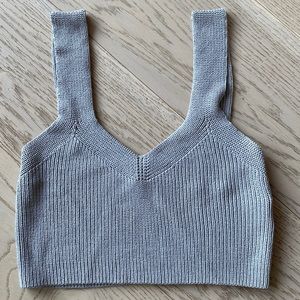 ARITZIA Wilfred Monty Knit Crop Top - Ashen - XXS